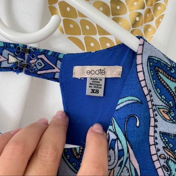 Urban Outfitters Ecoté Blue Patterned Tank dress - Picture 3 of 10